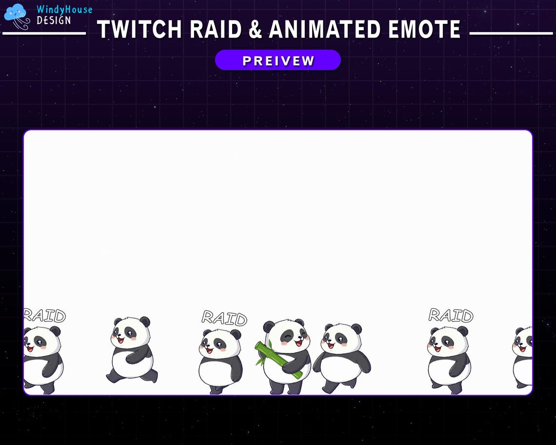 Raid Animation Button Animated Cute Panda Twitch Raid Alert, Adorable Cute Panda Alert ...