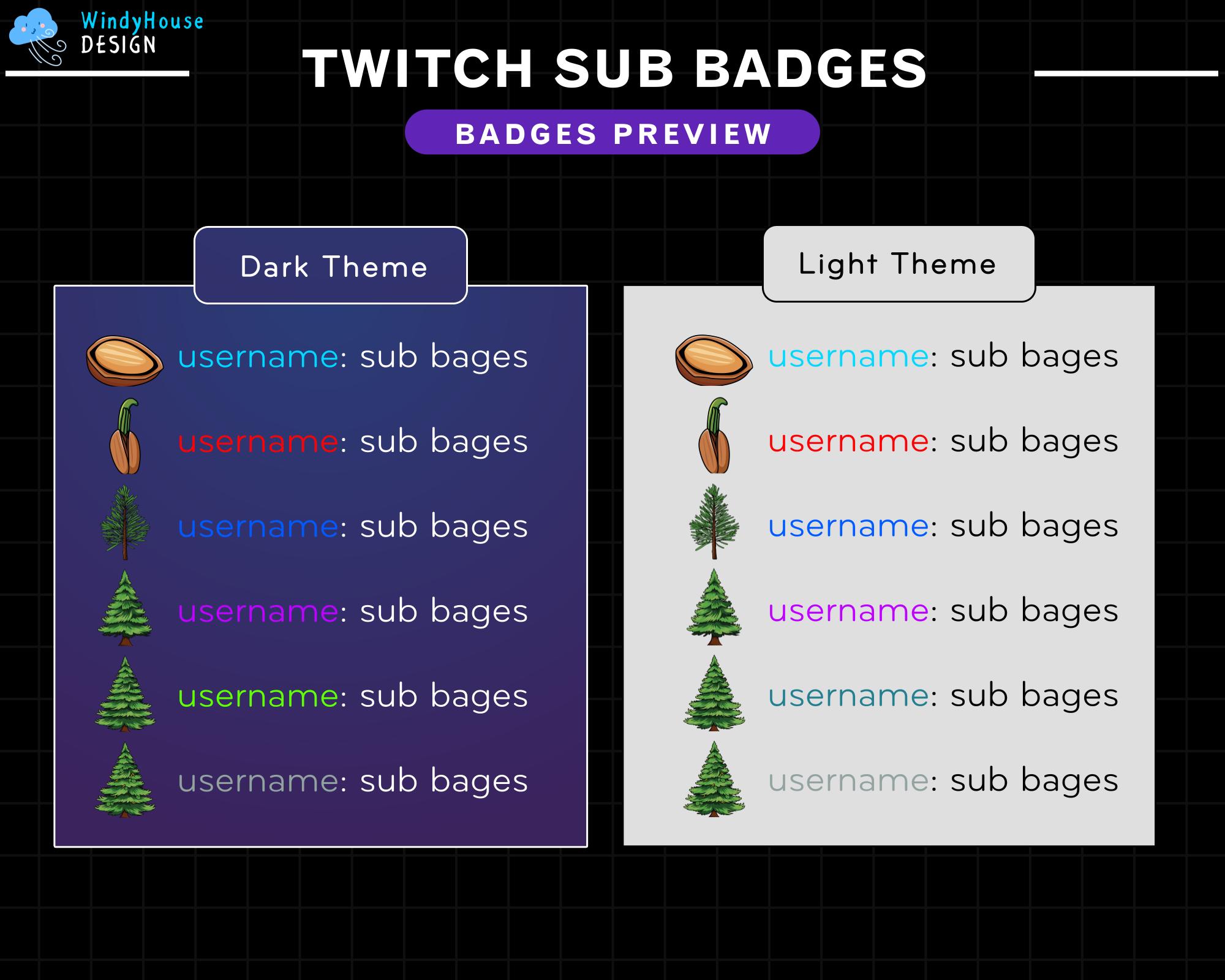 Rustic Sub Pinecone Sub Badges,rustic Twitch Badges, Cozy Forest, Nature Theme ...