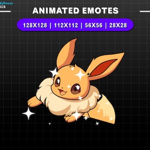 Könnte beinhalten: Animiertes Emoji eines hellbraunen fuchsartigen Wesens mit einem flauschigen Schwanz und großen Ohren. Das Wesen hat einen fröhlichen Ausdruck mit funkelnden Augen und ist von weißen Sternen umgeben.