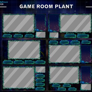 Puede incluir: Una superposici&oacute;n digital para streaming con un fondo azul oscuro con estrellas y un borde de vid verde. La superposici&oacute;n tiene varias secciones para mostrar donaciones, v&iacute;tores, suscriptores y seguidores recientes.