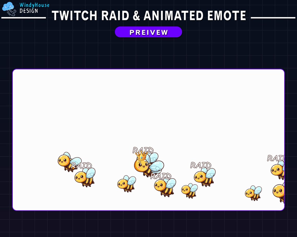 Animated Cute Bee Twitch Raid Alert, Adorable Cute Bee Alert Animation ...