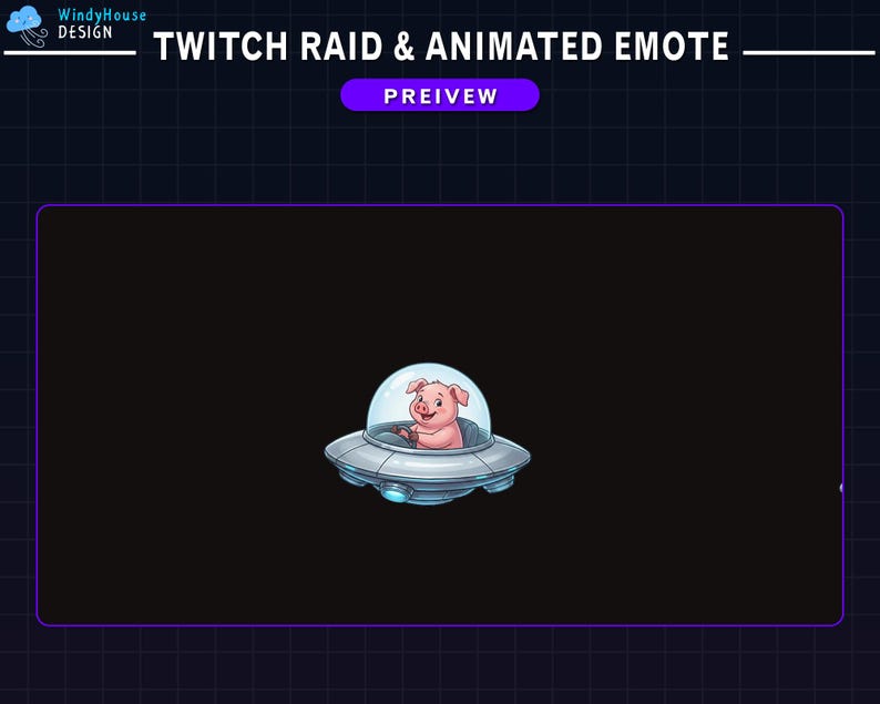 Pink Raid Alert Animated Pig UFO Twitch Raid Alert, Pig New Raid Alert, Cute Pig Twitch ...