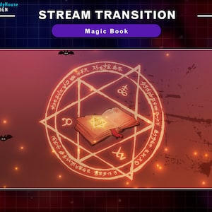 Animated Stream Halloween Transition, Magic Book Twitch Overlay, Halloween Transition For Twitch