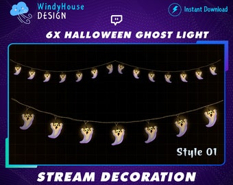 Puede incluir: 6X Luces de cadena de fantasmas de Halloween con un diseño de fantasma blanco. Las luces están enhebradas en un cable transparente y tienen un brillo blanco cálido. Las luces son perfectas para decorar para Halloween.