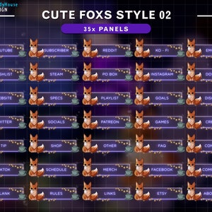 Cute Fox Twitch Panels, Fox Stream Panels For Twitch, Youtube, Discord