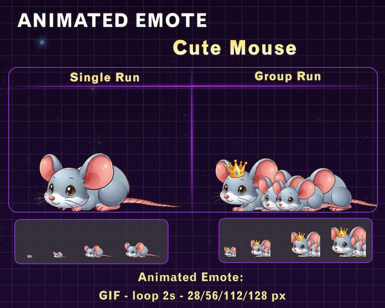 Animated Mouse Running Twitch Emote, Cute Mouse Stream Emote for Twitch ...