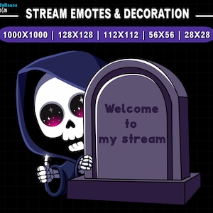 Gesto de bienvenida de la Parca animada para Twitch, gesto de transmisión fantasma, gesto de Discord, decoración de transmisión imagen 1