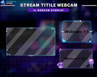 Animated  Celestial Webcam Overlay with Moon, Sun, Star, Night Sky...