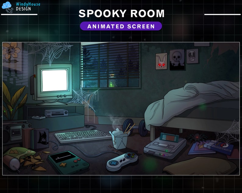 Animated Twitch Screens Spooky Room, Halloween Room Stream Screens ...