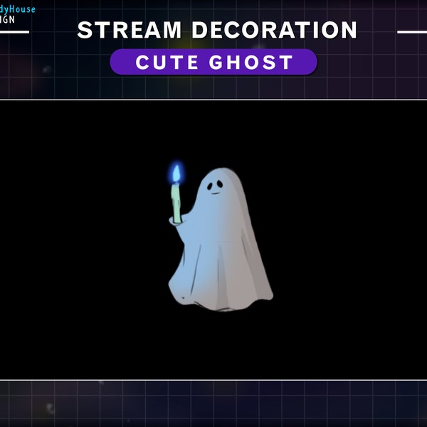 Animated Cute Ghost Stream Decoration, Witchy, Ghost, Halloween, Kawaii Aesthetic, Ghost Stream Add - On Overlay