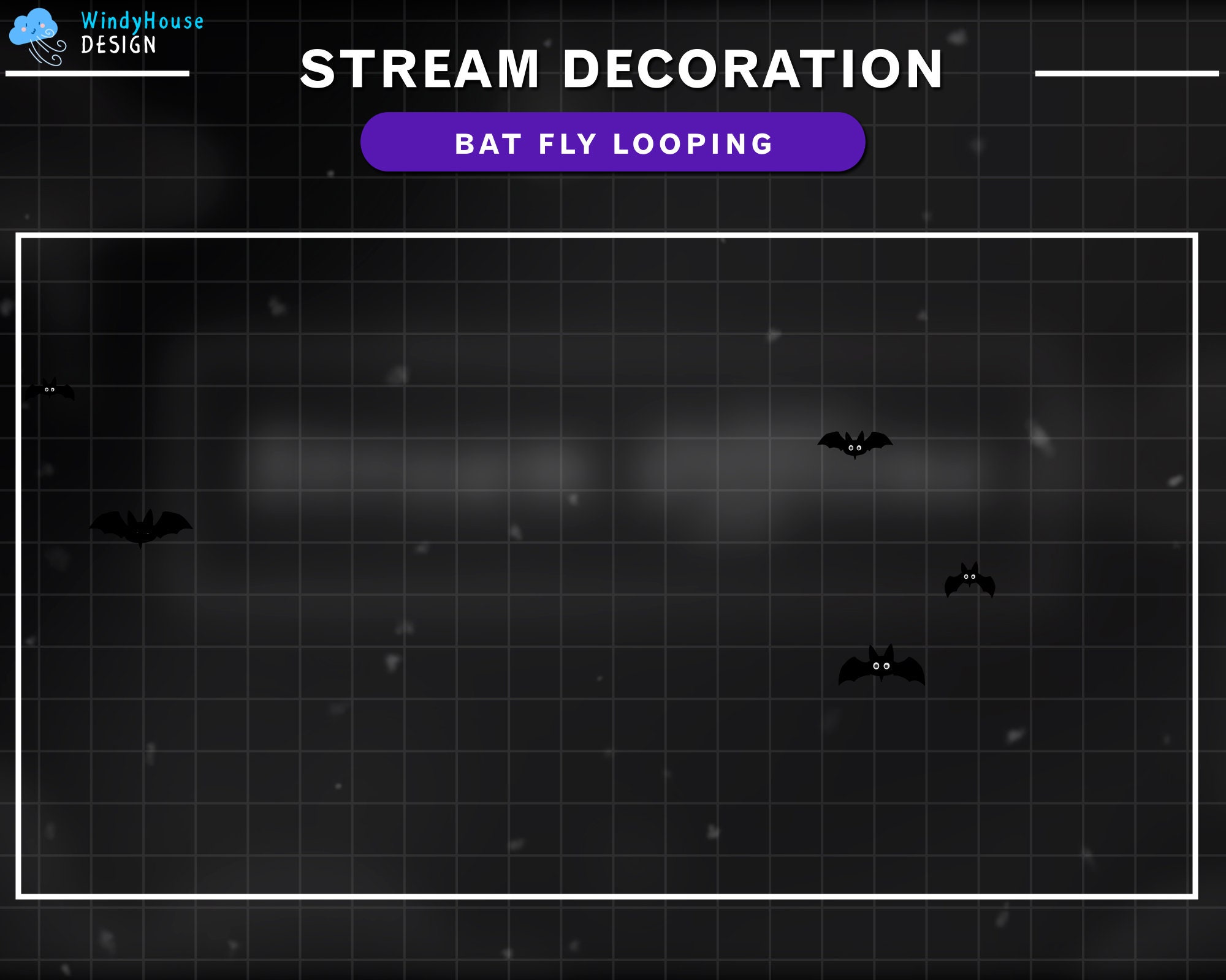 Cute Bats Swarm Twitch Stream Decoration, Ghosts, Pumpkins, Spiders ...