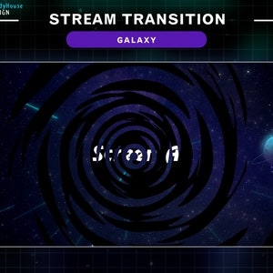 Stream Transition Starburst Galaxy, Twitch Transition Galaxy Planet for Streamers, OBS, Vtubers, YouTubers, Streamlabs