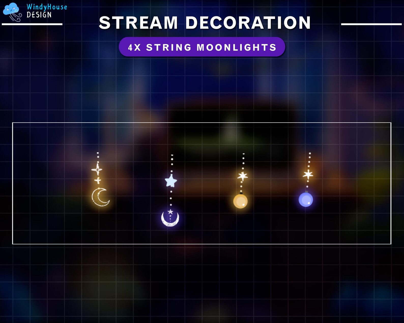 Twinkling Moon & Star Lights – Animated String Decoration for Streamers ...