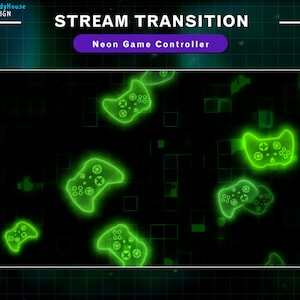 Green Stream Transition, Game Controllers Twitch Transition for Streamers, OBS, Vtubers, YouTubers, Streamlabs