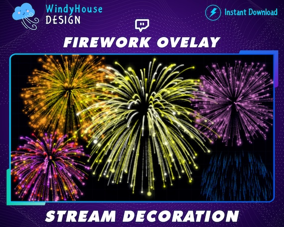Animated Firework Twitch Overlay, Colorful Firework, Stream Decoration, Confetti Shooting, Festive Sparkling Particles, New Year, Christmas