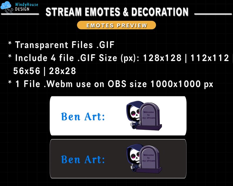 Gesto de bienvenida de la Parca animada para Twitch, gesto de transmisión fantasma, gesto de Discord, decoración de transmisión imagen 2