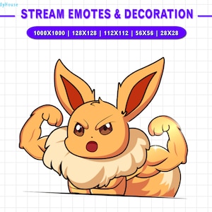 Animated Eevee Muscle Twitch Emote, Cute Kawaii Pokemon Stream ...