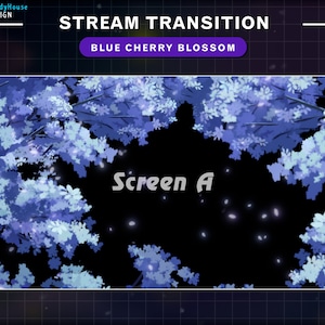 Blue Sakura Stream Transition, Cherry Blossom Transition, Twitch OBS Scenes Stinger, Twitch Transition, Blossom Petals