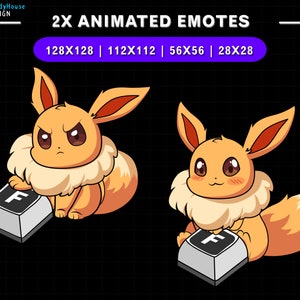Animated Twitch Emote Eevee FF, Cute Eevee Twitch Emotes, Eevee Emotes For Youtube, Discord, Kick