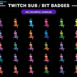 Full Set 30 Candles Twitch Bit Badges / Complete Twitch Bit Badges Set/ Twitch Tier Badges / Candles Twitch Badge