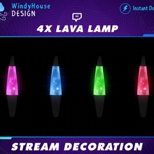 4x Animated Lava Lamps Stream Decoration, Lamp Aesthetic, Cozy Cottage Twitch Overlay, Stream Graphics