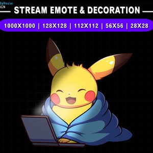 Animated Twitch Emote, Stream Decoration Pikachu Watching Funny Video, Pikachu Twitch Emotes, Cute Emotes For Youtube, Discord