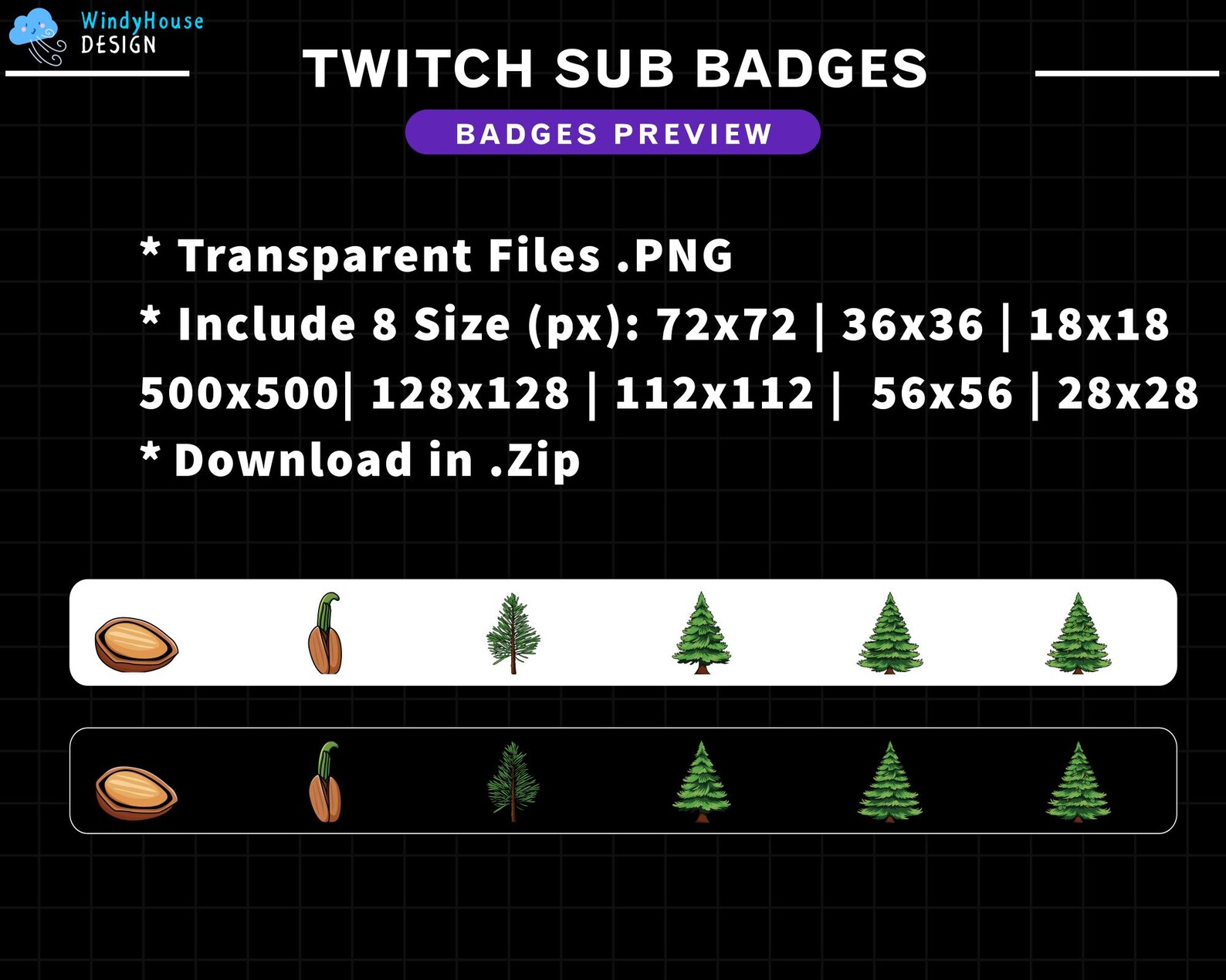 Rustic Sub Pinecone Sub Badges,rustic Twitch Badges, Cozy Forest, Nature Theme ...