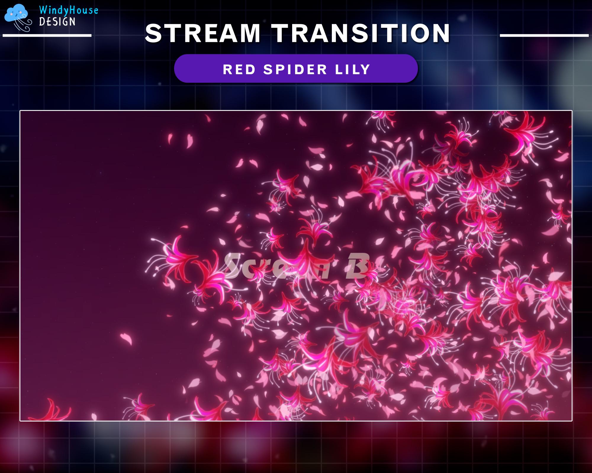 Animated Stream Transition Red Spider Lily, Petal Bloom Twitch ...