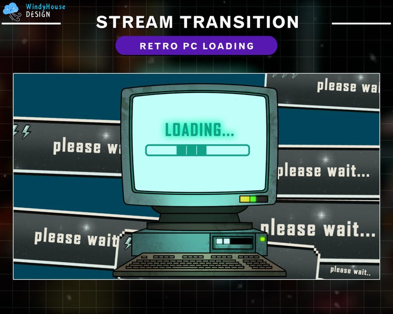 Retro PC Loading Stream Transition, Twitch Transition With Vintage ...