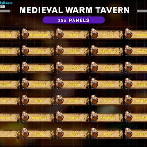 Beer Mugs Twitch Panels, Warm Tavern Stream Panels