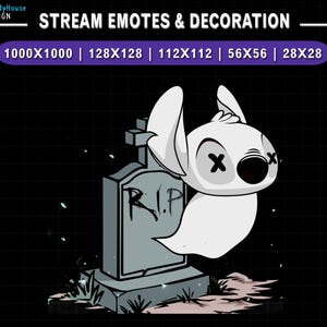 Animiertes süßes Stitch Geist Twitch Emote, Stitch Stream Emote, Discord Emote, Stream Dekoration