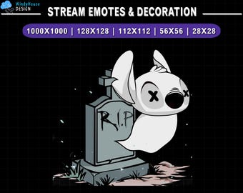 Animated Cute Stitch Ghost Twitch Emote, Stitch Stream Emote, Discord Emote, Stream Decoration