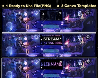 Grim Reaper Tarot Card Spooky Forest Stream Banner, Cute Ghost  Banner for Twitch, Youtube, and Discord, Editable Canva Template