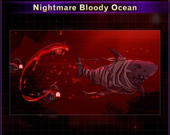 Horror Bloody Ocean Stinger Transition, Halloween Twitch Stream Transition with Demon Shark, Stonefish, Blood