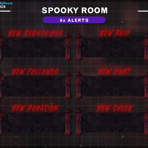 Animierte Witchy Twitch Alarme, Horror Stream Alarme, Spooky Alarme für Halloween Paket, Gothic Overlay ...