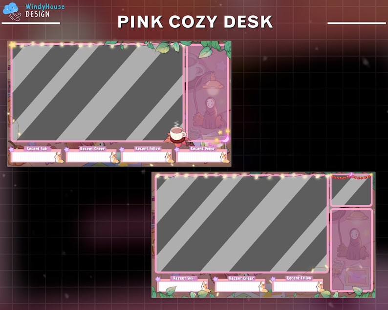 Overlay Activity Animated Stream Package Pink Cozy Desk, Animated Twitch Overlay Autumn ...
