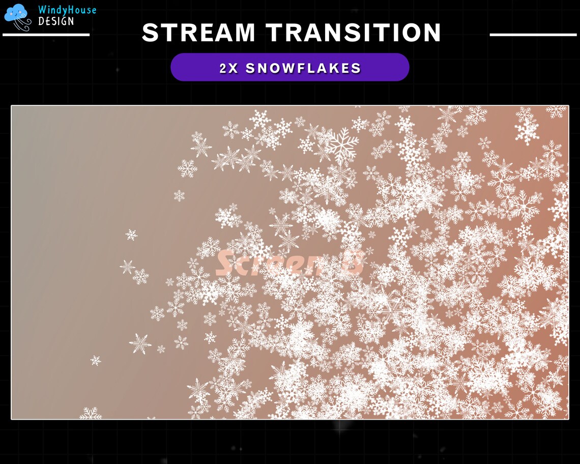 2x Animated Stream Transition Snowflakes Falling, Winter Twitch OBS ...