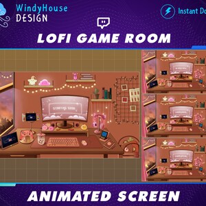 Animated Cozy Gaming Room Stream Package , Aesthetic Gaming PC Room ...