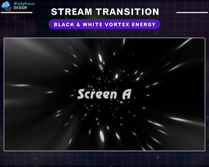 Black & White Vortex Energy Stream Stinger Transition, Starburst Galaxy ...