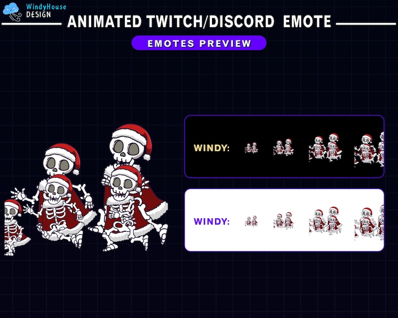 Animated Christmas Skeleton Raid Twitch Alert, Funny Horror Holiday ...