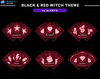 Red Tarrot Card Twitch Alerts, Stream Elements Alerts, Witchy Aesthetics Celestial Alerts, Twitch Alerts, Twitch Alert, Streaming Alerts
