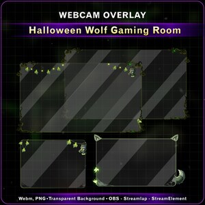 Halloween Wolf Webcam Overlay, Cute Wolf Twitch Camera Frame, Spooky Webcam Border for OBS Streamlabs VTuber Kick