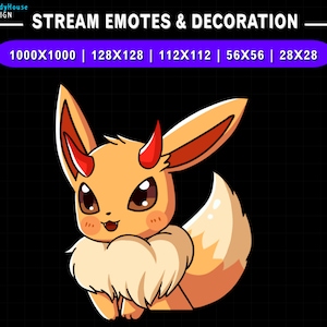 Animated Twitch Emote Cute Eevee Devil, Eevee Twitch Emotes, Emotes For Witch Twitch Overlay, Horror Overlay