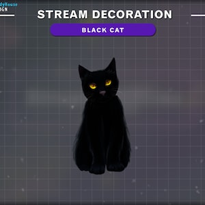 アニメ黒猫ストリームデコレーション、ハロウィン猫Twitchデコレーション
