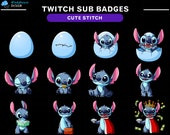 Cute Blue Alien Twitch Sub Badges/Twitch Sub Badges Set/ Kawaii Twitch Bit Badges/ Twitch Tier Badges