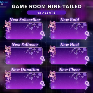 Animated Kitsune Mask Twitch Alerts, Sakura Twitch Alerts