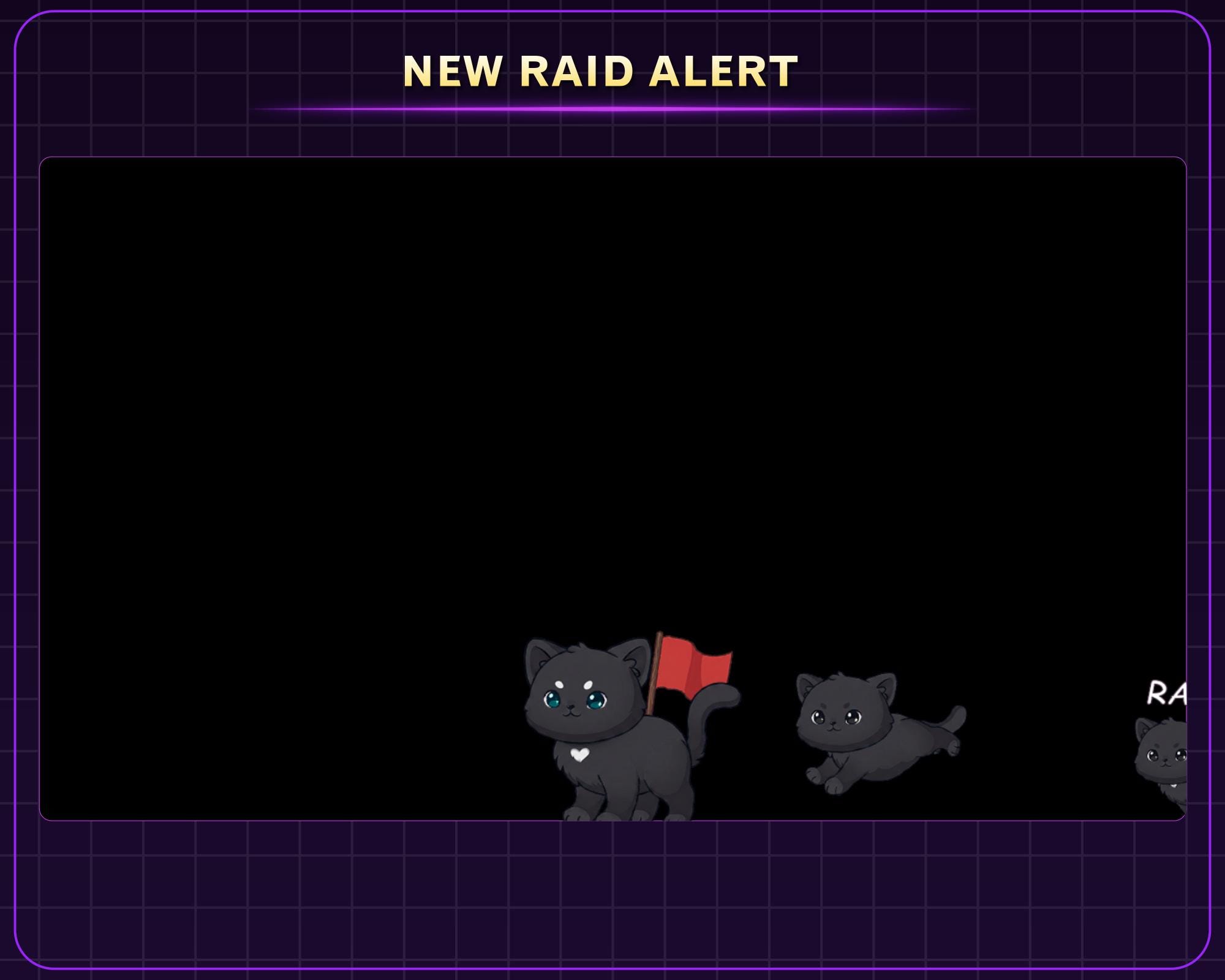 Animated Black Cat Twitch Raid Alert, Cute Cat Stream Alerts, Cat ...
