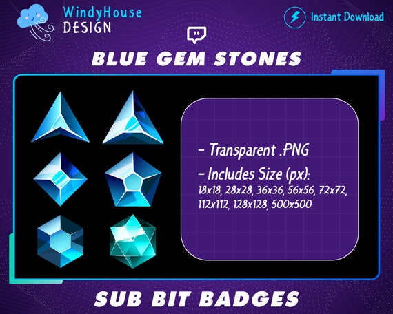 Twitch sub/bit badges // Crystal gem stones