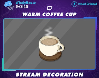 アニメーション化された暖かいコーヒーストリームの装飾、カフェの美学、コーヒー豆、モカ、居心地の良いコテージツイッチ、ストリームグラフィックス