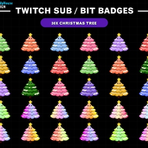 Full Set 30x Christmas Trees Twitch Sub Bit Badges, Xmas Twitch Badges, Complete Twitch Bit Badges Set, Twitch Bit Tier Badges